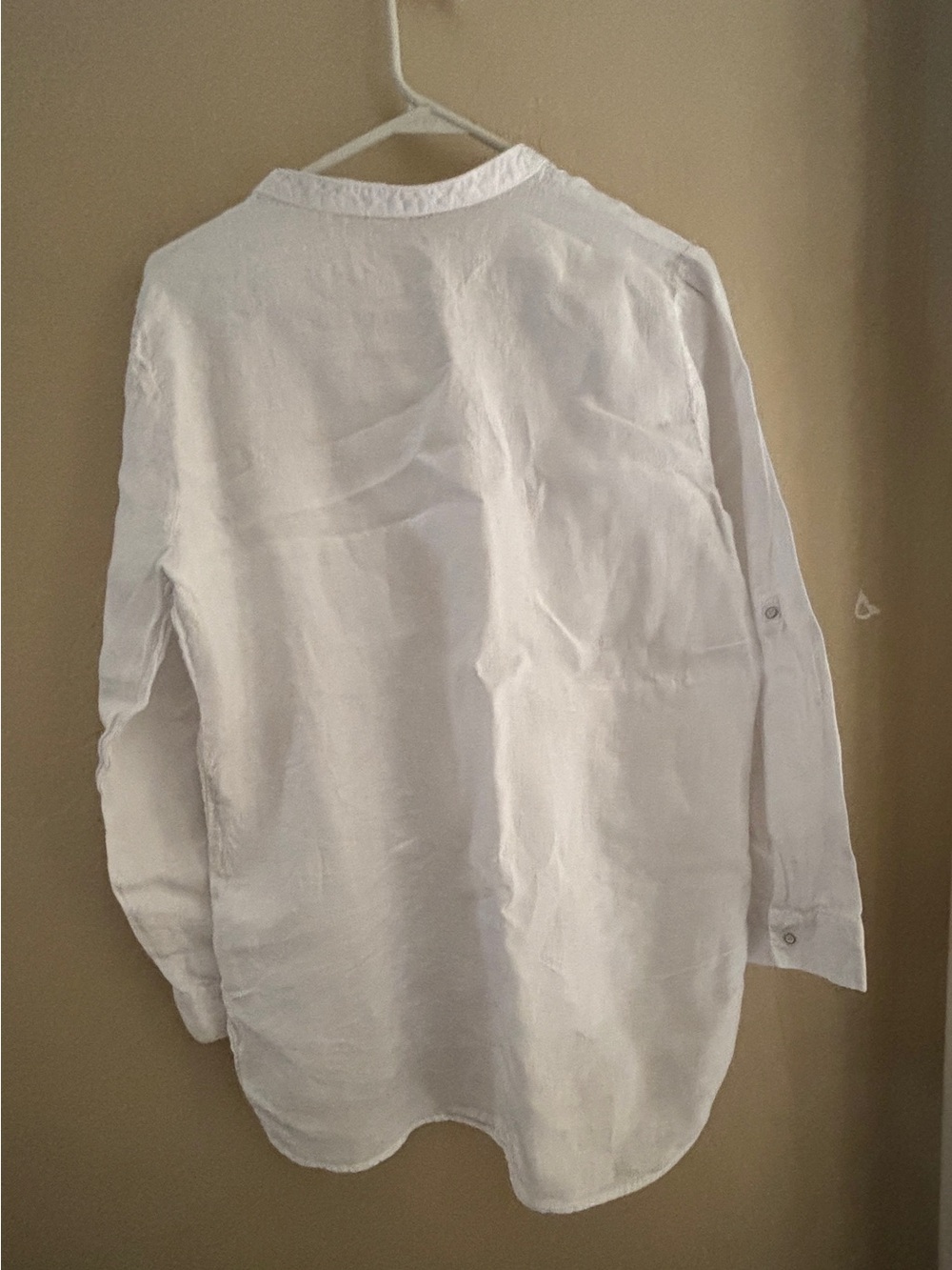Zara 100% Linen White Button Up Shirt ~ Women’s Large - Picture 4 of 16